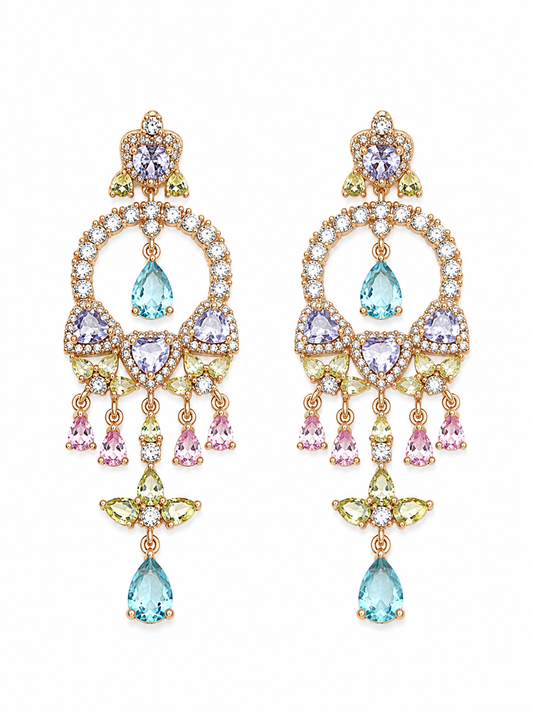 A Gold-Plated Multi Coloured Earrings