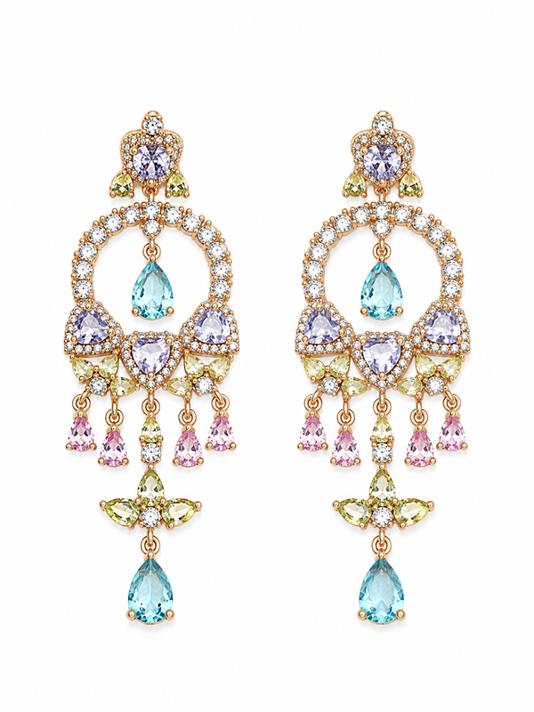 A Gold-Plated Multi Coloured Earrings
