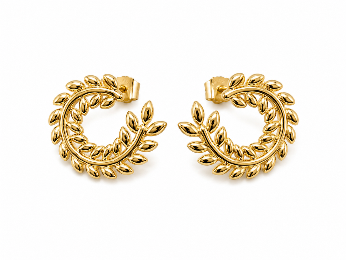 Gold-Tone Stainless Steel Hoop Earrings