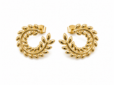 Gold-Tone Stainless Steel Hoop Earrings
