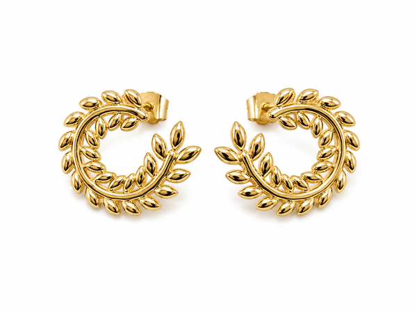 Gold-Tone Stainless Steel Hoop Earrings