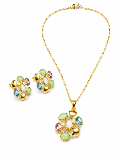 Floral Cluster Chain Necklace