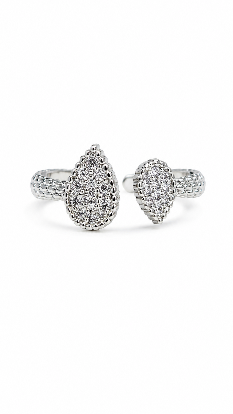 A Pave Shaped Adjustable Ring