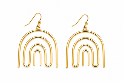 Gold Rainbow Dangle Earrings
