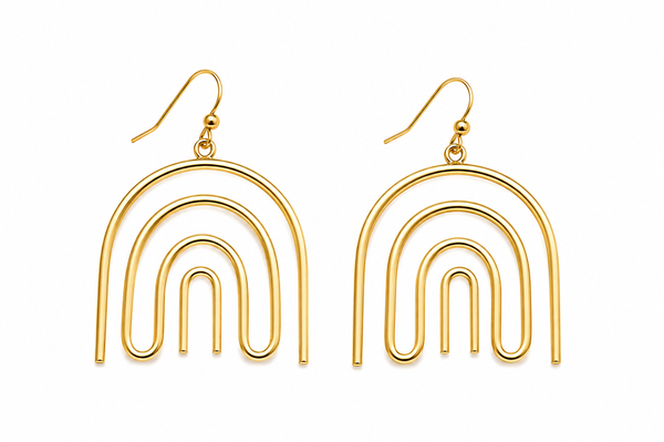Gold Rainbow Dangle Earrings