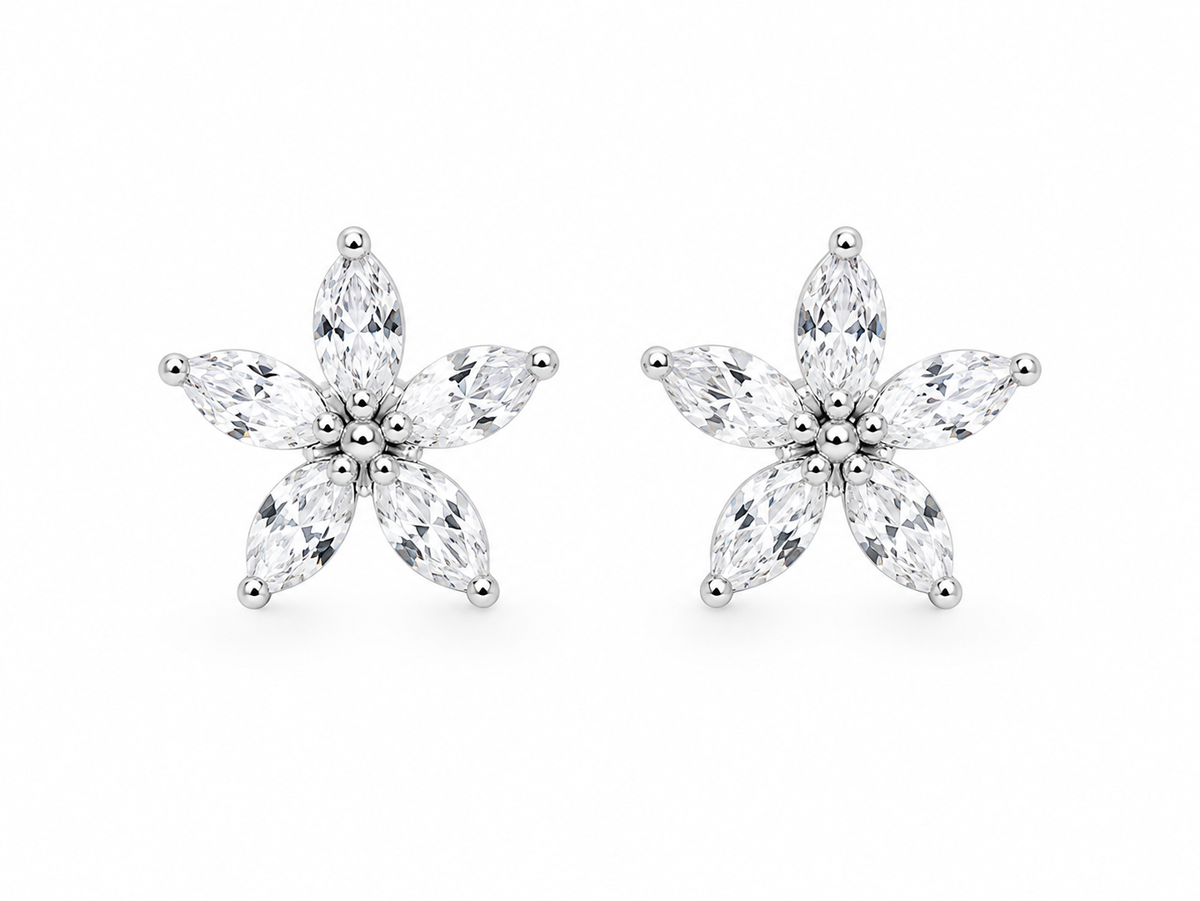 Silver 925 Snowflake Studs