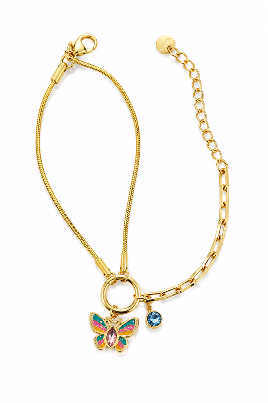 Gold Chain Butterfly Bracelet