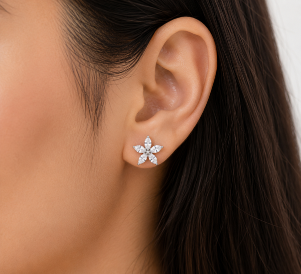 Silver 925 Snowflake Studs
