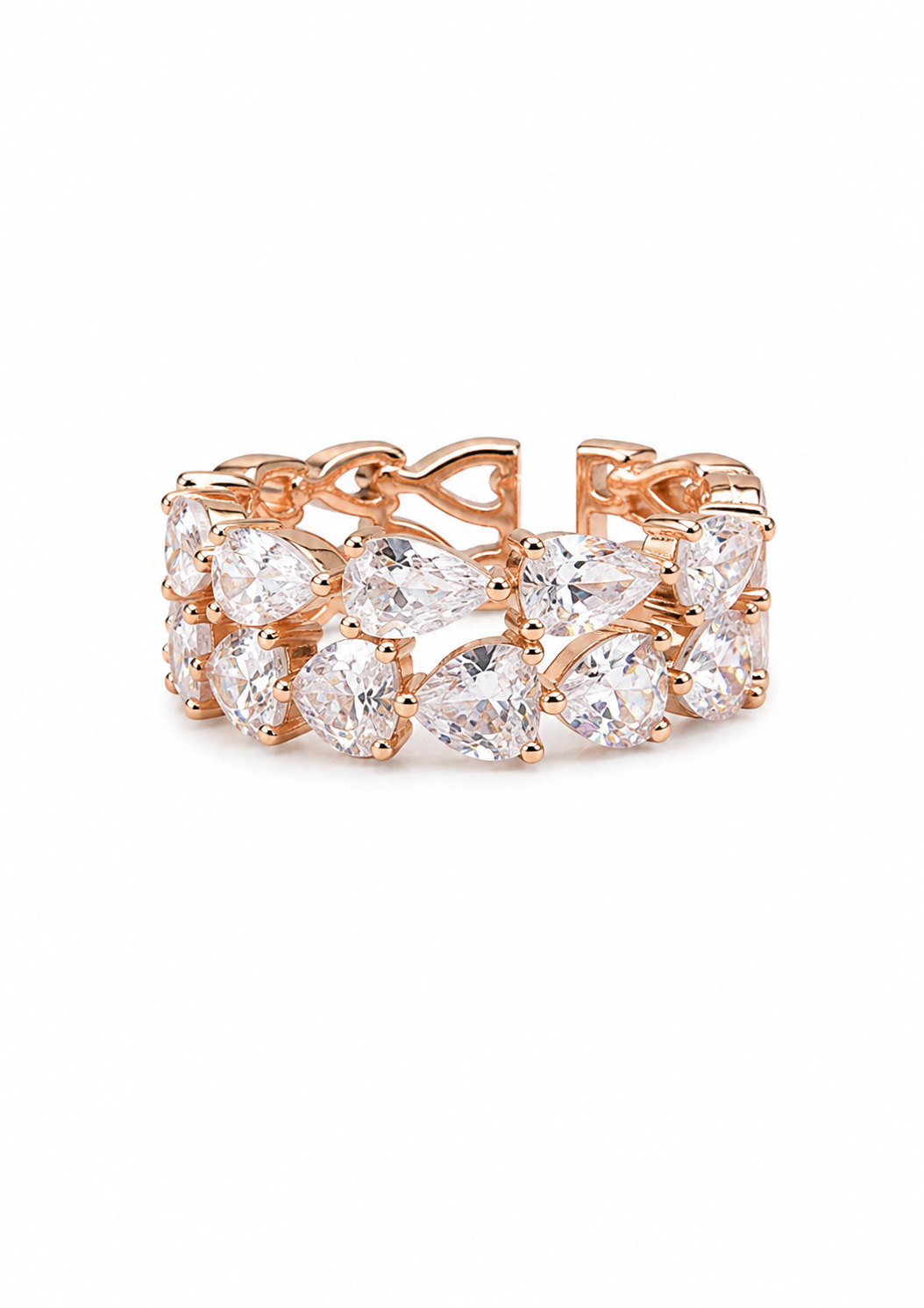 Sliver 925 Rose Gold Cuff Ring