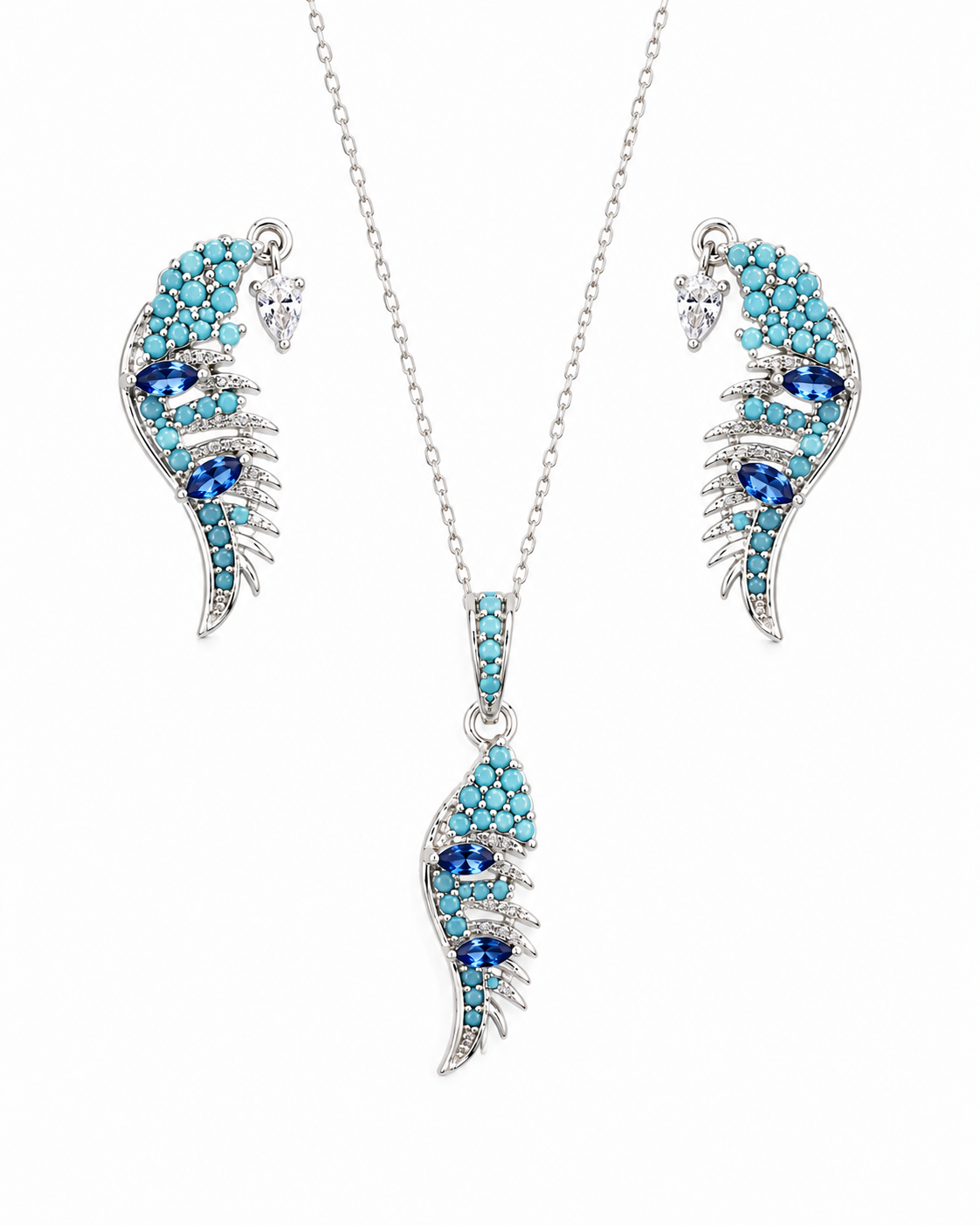 Silver 925 Wing-Shaped Jewelry Set