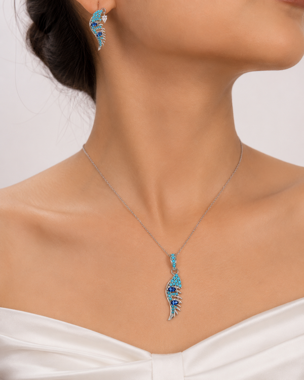 Silver 925 Wing-Shaped Jewelry Set