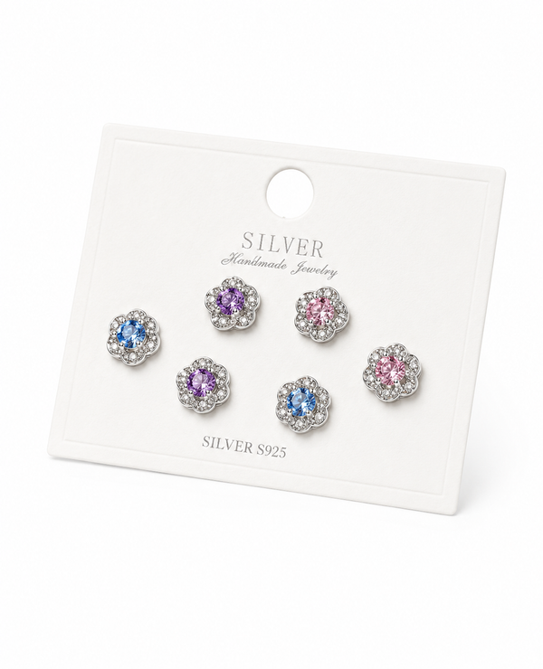 Silver 925 Flower-Shaped Earrings