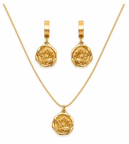 Rose-Shaped Pendant Set