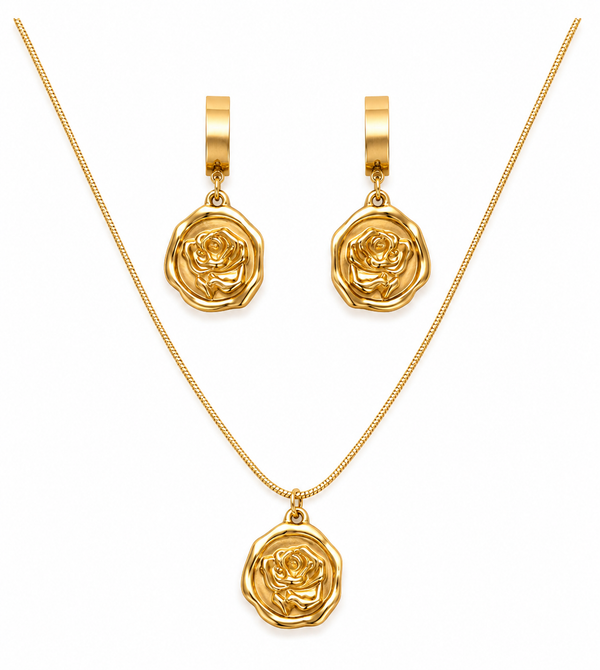 Rose-Shaped Pendant Set
