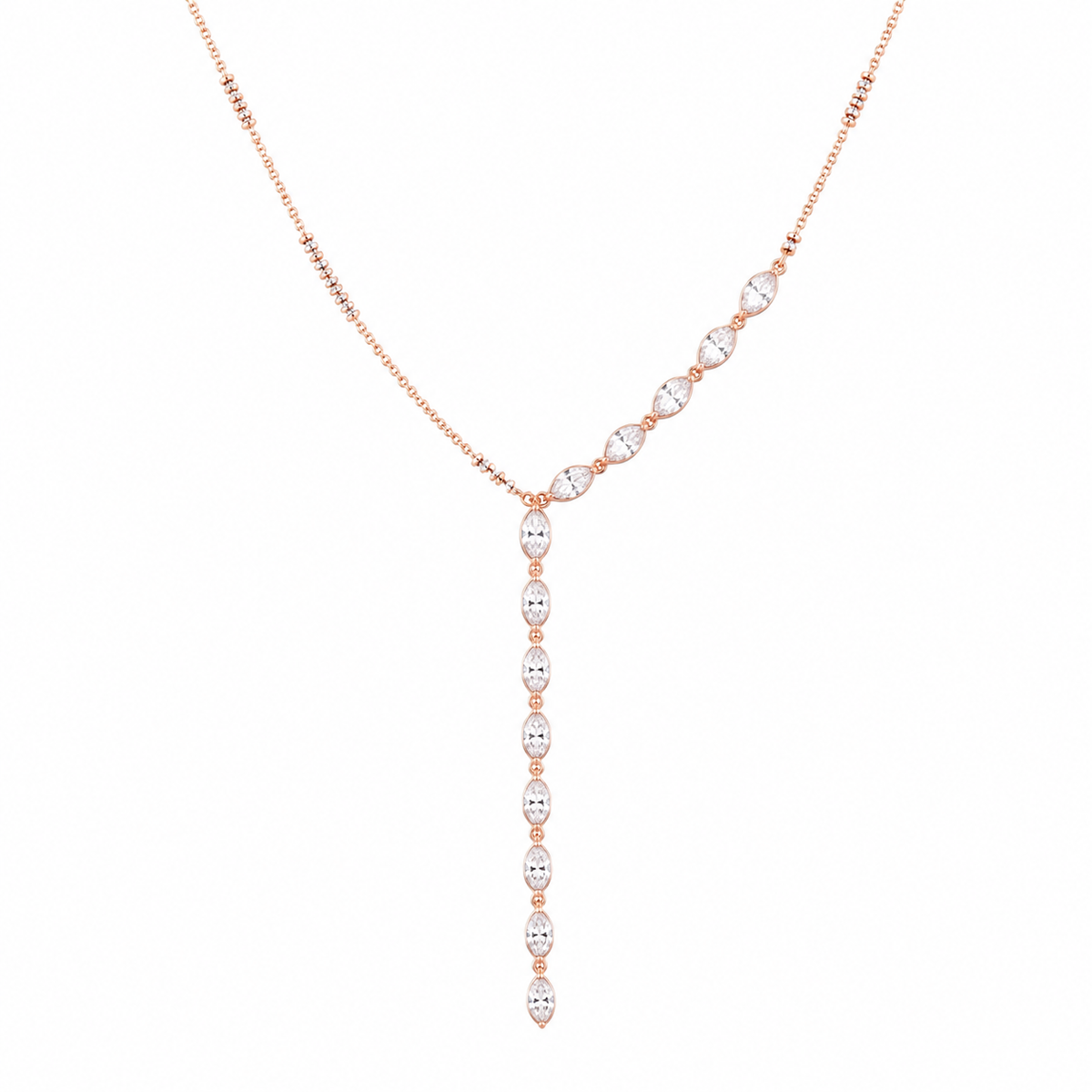 Silver 925 Delicate Rose Gold Y-Necklace