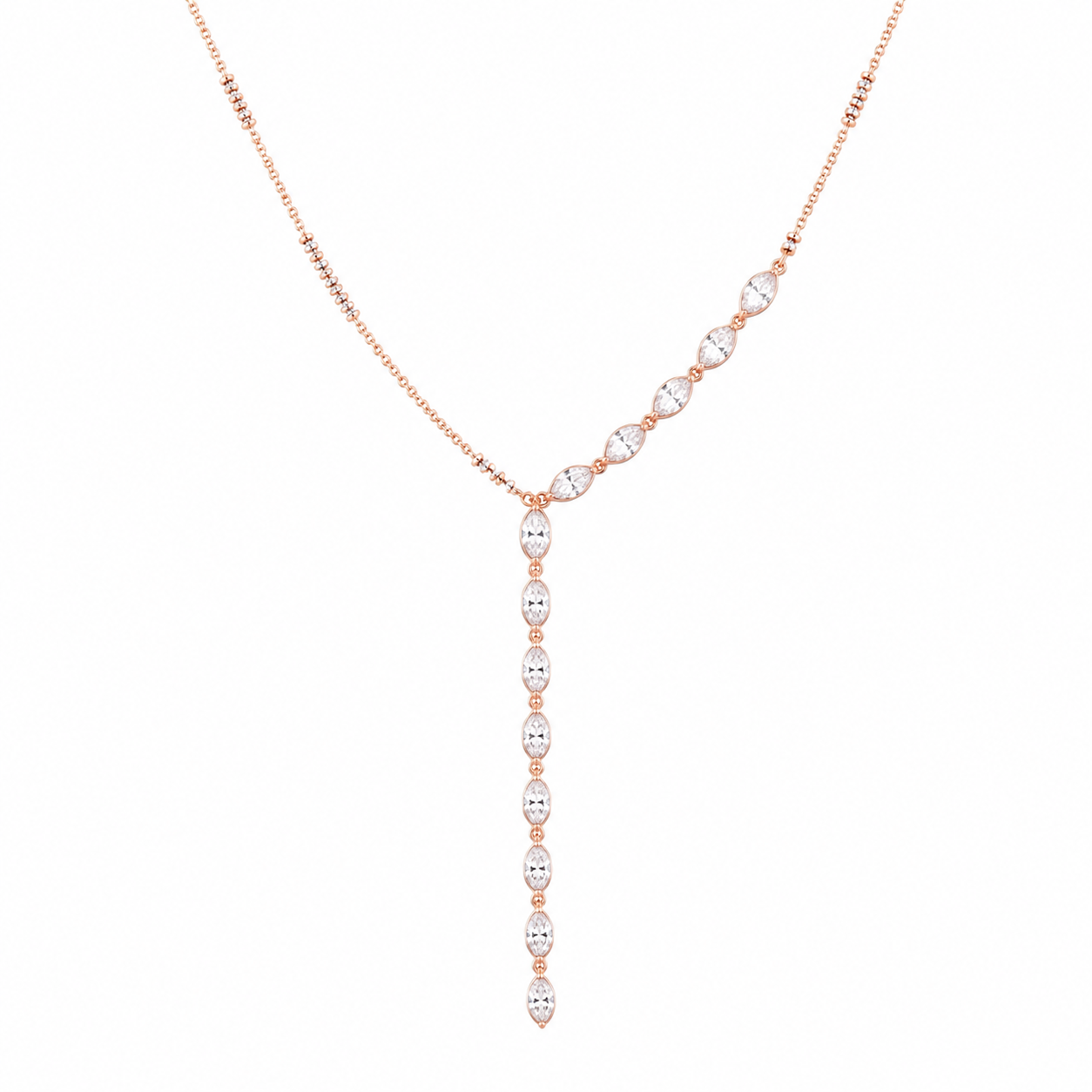 Silver 925 Delicate Rose Gold Y-Necklace