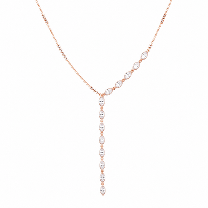 Silver 925 Delicate Rose Gold Y-Necklace