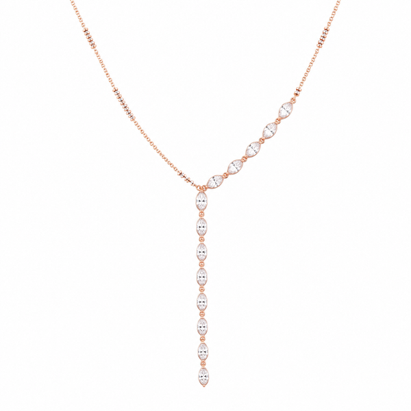 Silver 925 Delicate Rose Gold Y-Necklace