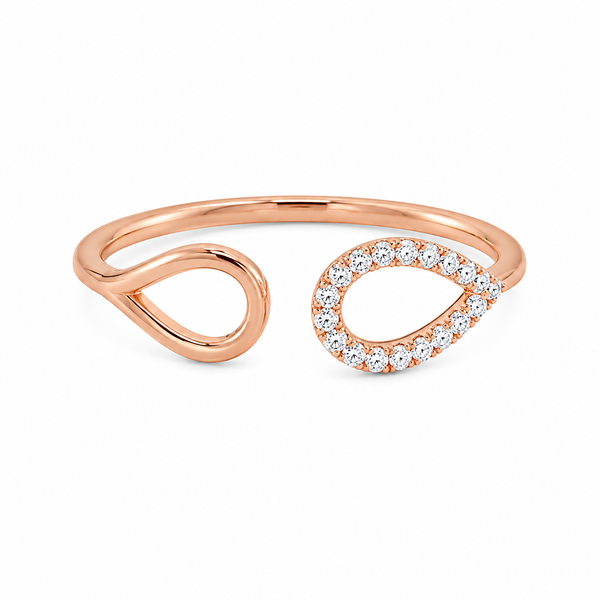 Silver 925 Rose Gold Open Cuff Ring