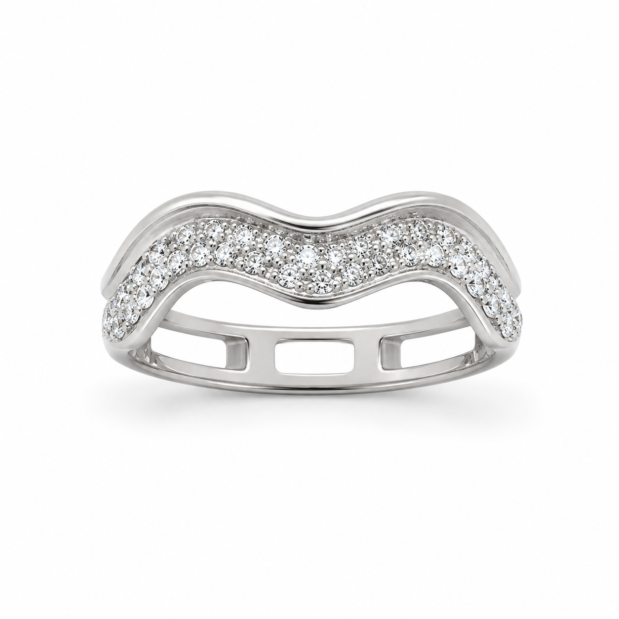 Silver 925 Wavy Band Ring