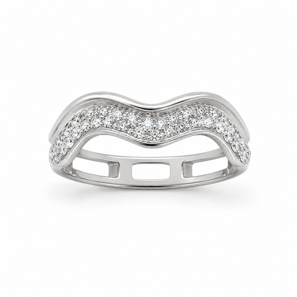 Silver 925 Wavy Band Ring