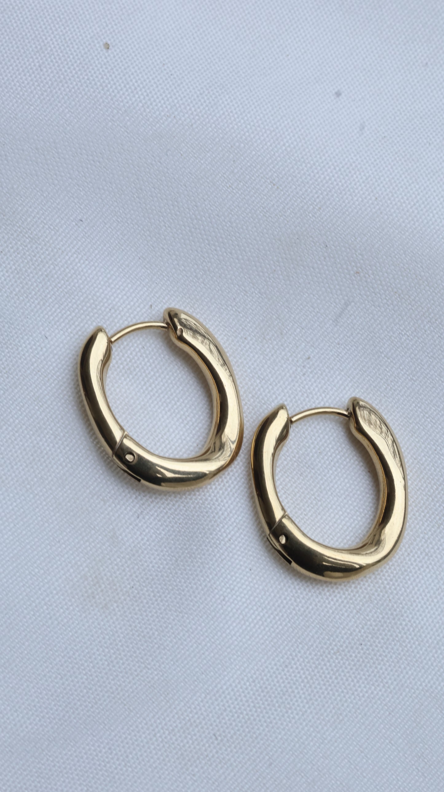 Gold Oval Hoop Earrings