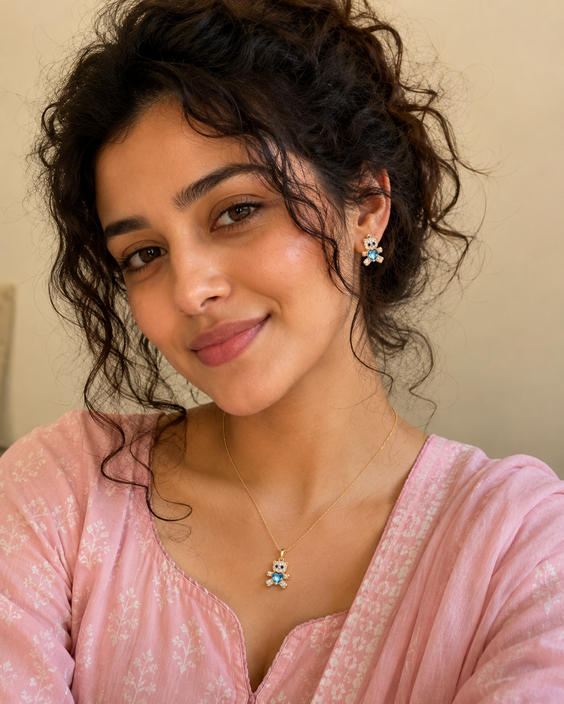 Teddy Bear Necklace Set