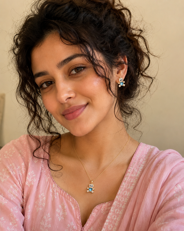 Teddy Bear Necklace Set