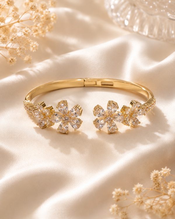 Floral Clusters Bangle Bracelet