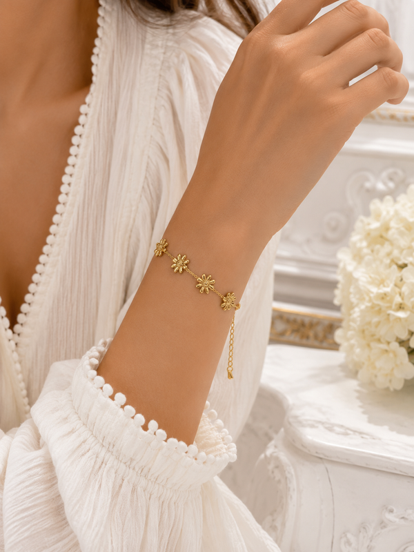Small Flower Chain Bracelet