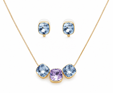 Blue Oval Gemstone Necklace