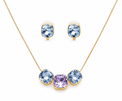 Blue Oval Gemstone Necklace