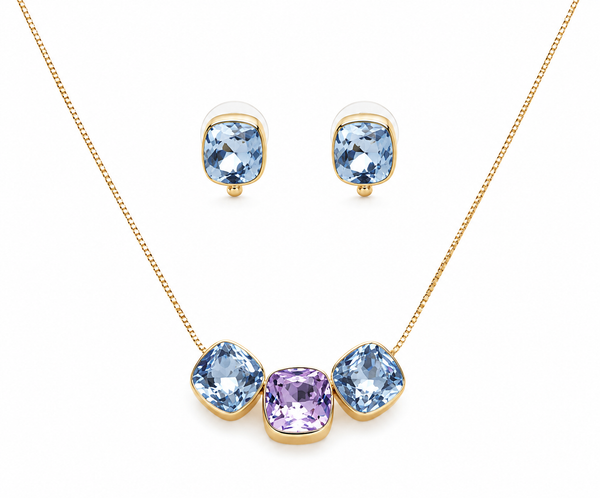 Blue Oval Gemstone Necklace