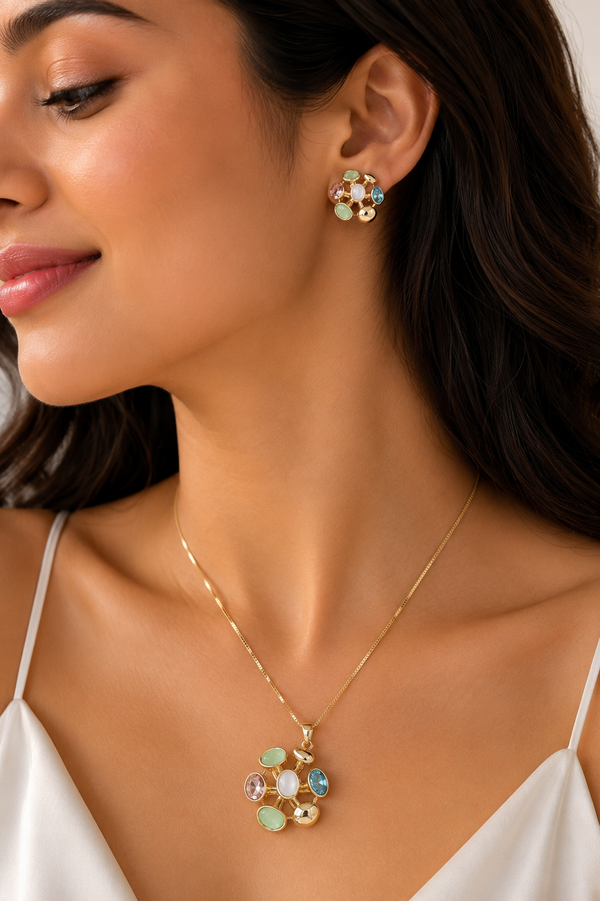 Floral Cluster Chain Necklace