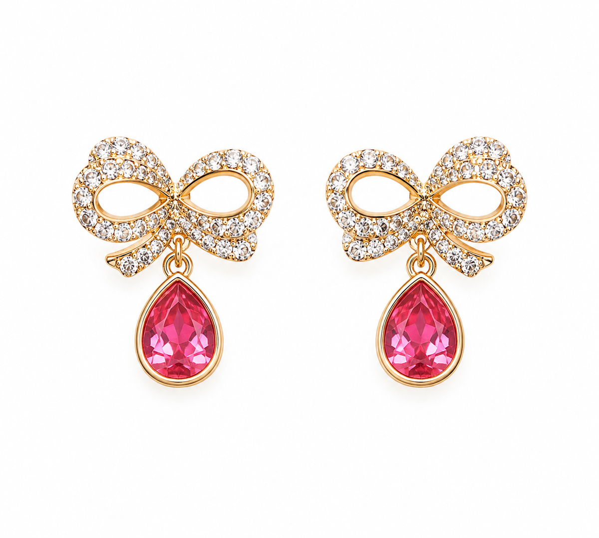 A Rose Gold Bow Stud Earrings