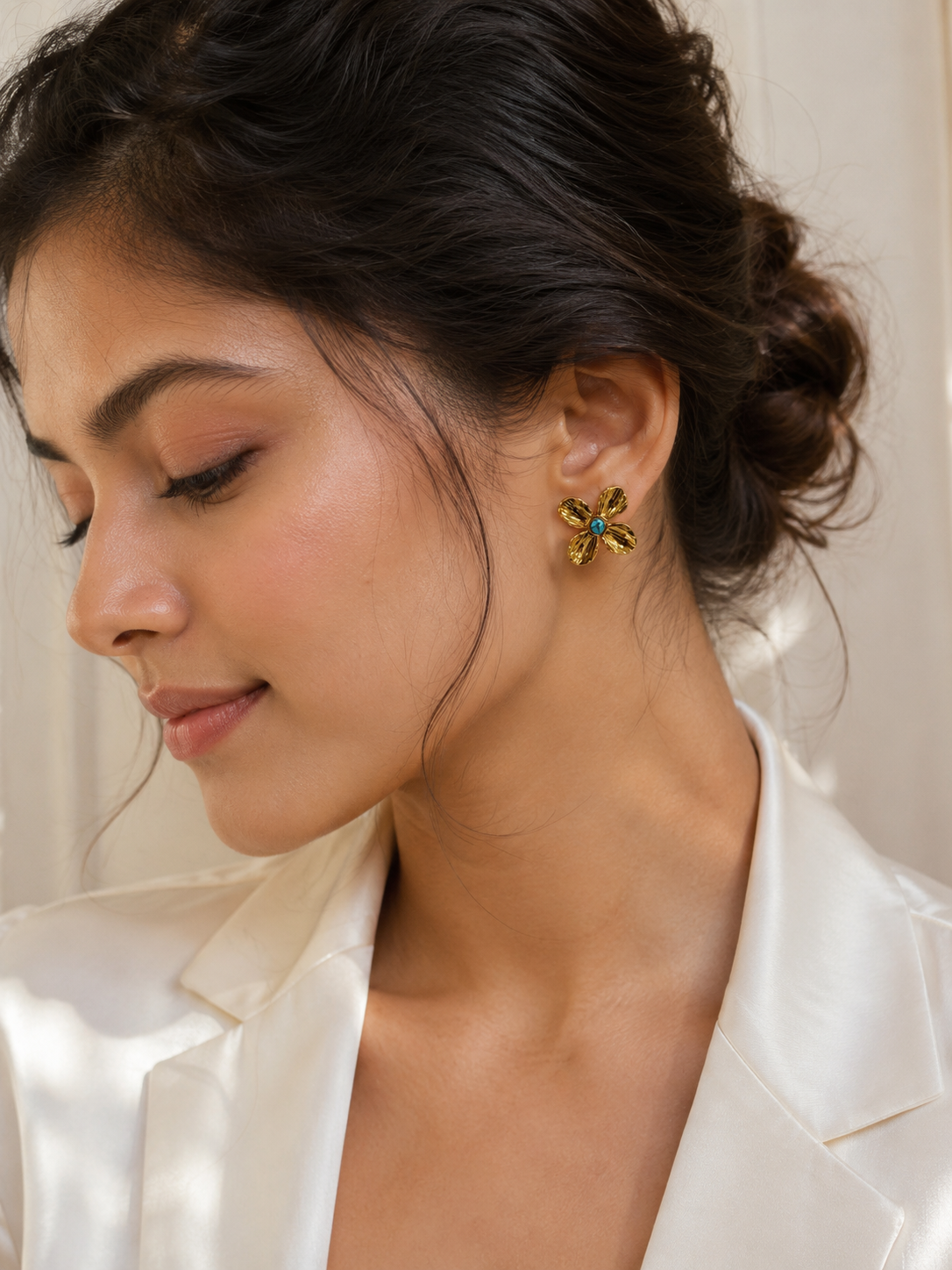 Flower-Shaped Stud Earrings