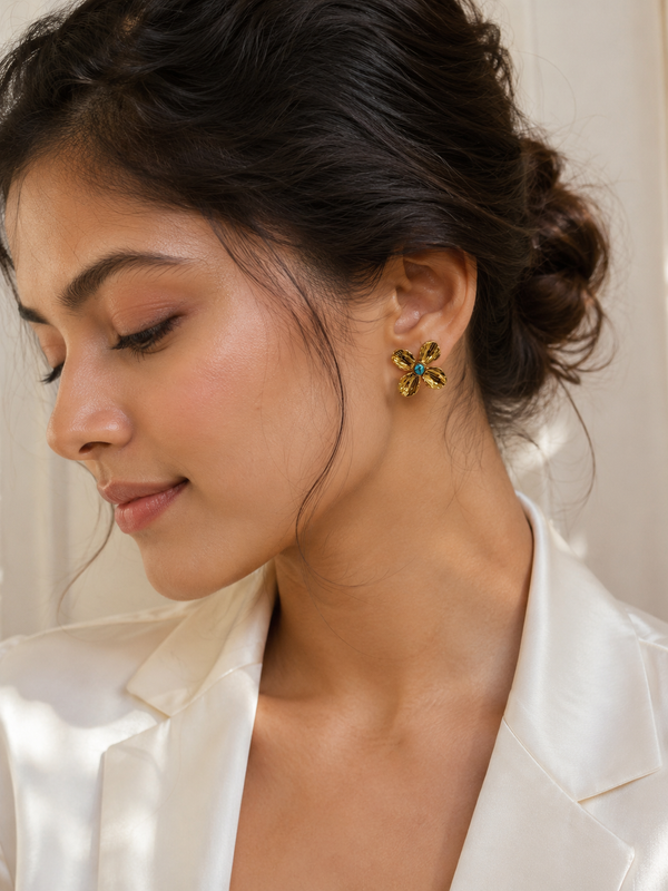 Flower-Shaped Stud Earrings