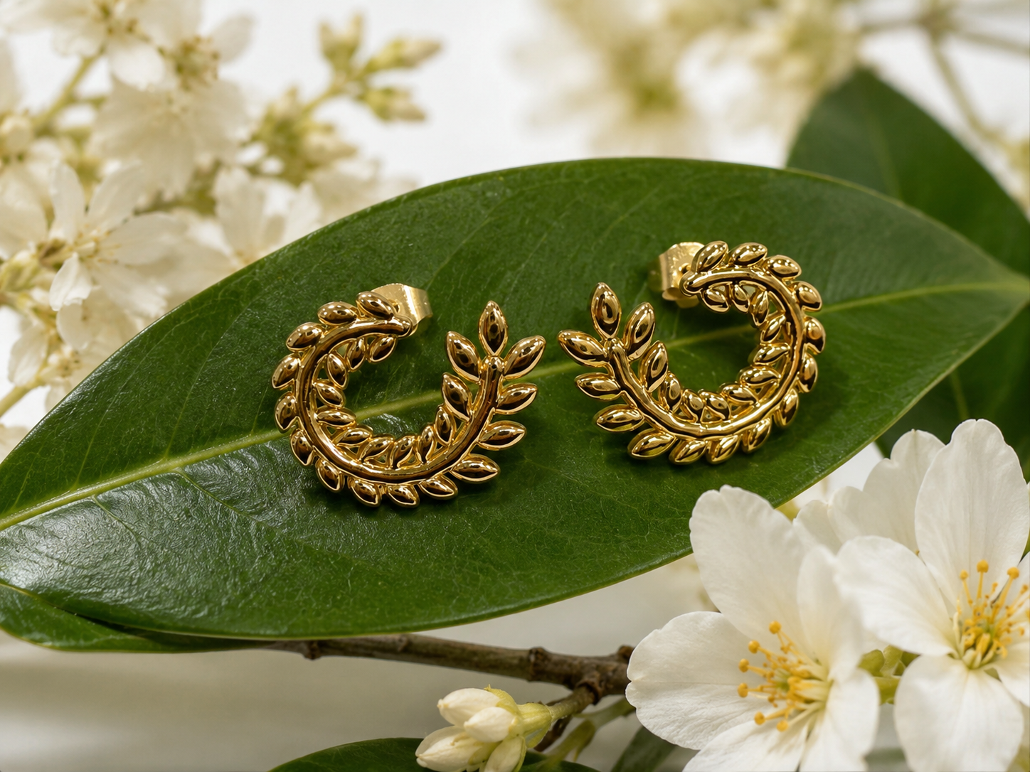 Gold-Tone Stainless Steel Hoop Earrings