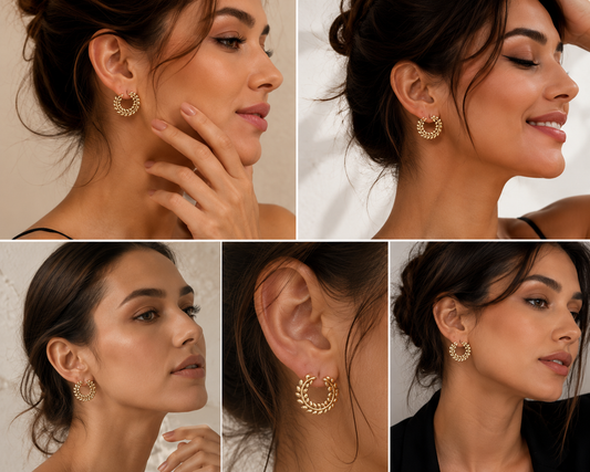 Gold-Tone Stainless Steel Hoop Earrings