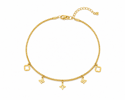 Gold Tone Charm Anklet