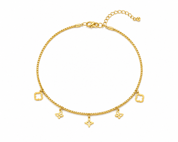 Gold Tone Charm Anklet