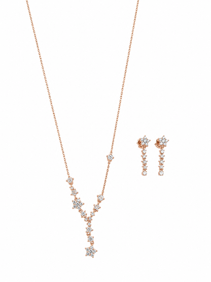 Silver 925 Star Shaped Pendant Set