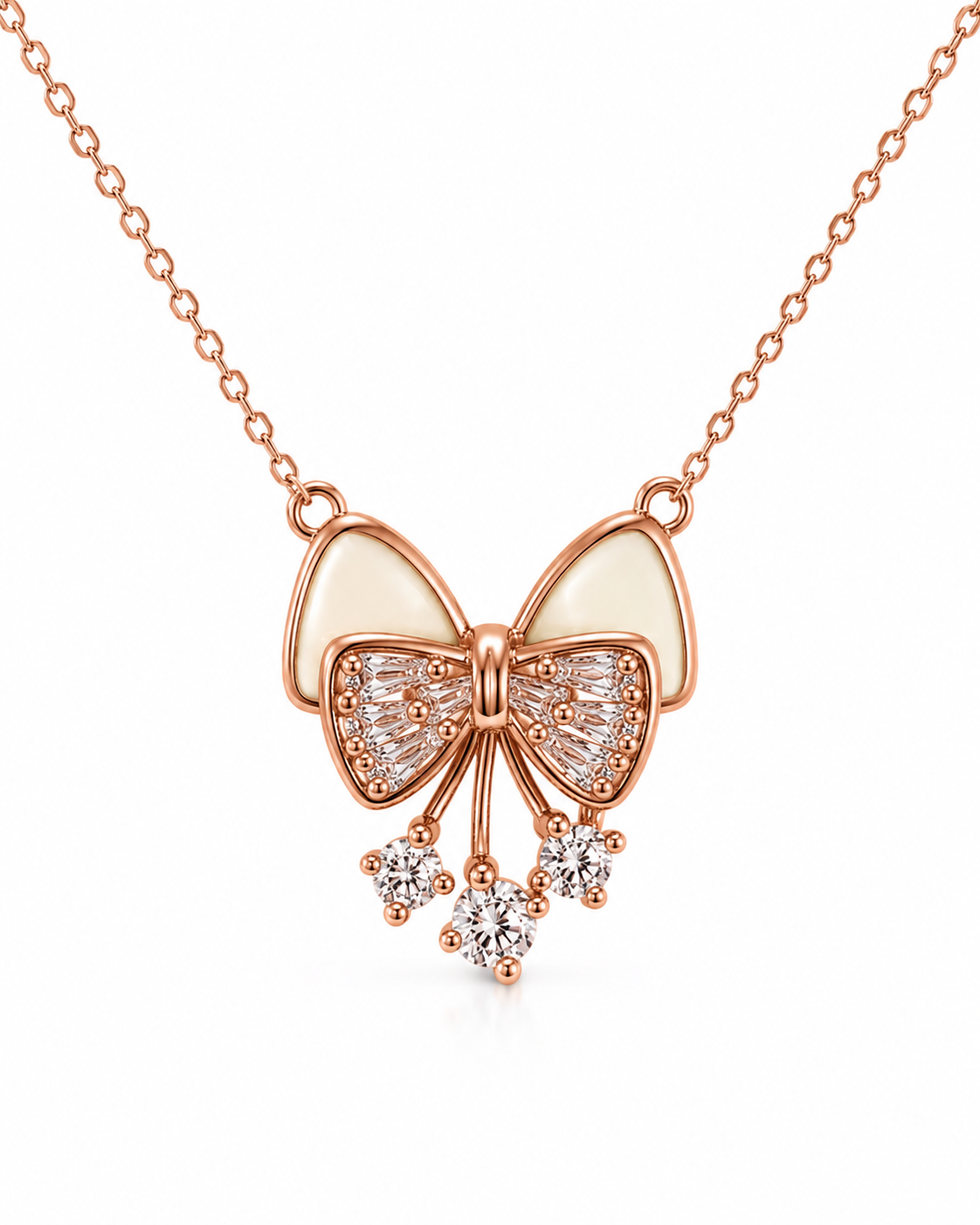 Sliver 925 Rose Gold Necklace Set