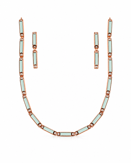 Sliver 925 Rose Gold Mint Green Jewellery Set