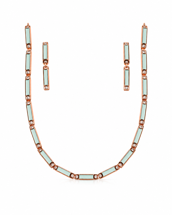 Sliver 925 Rose Gold Mint Green Jewellery Set