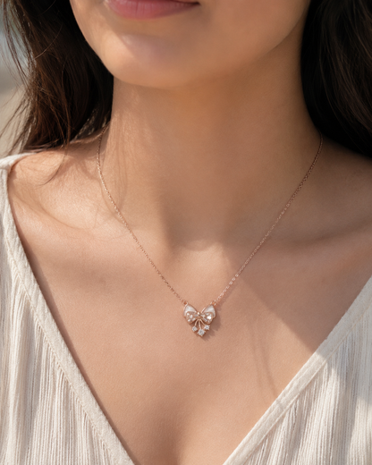 Sliver 925 Rose Gold Necklace Set