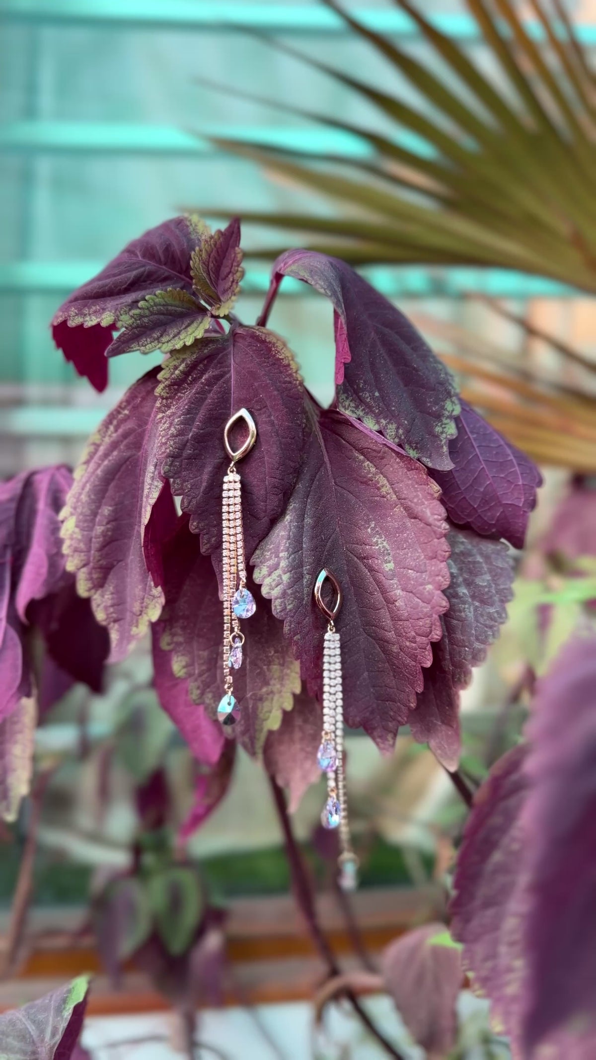 Purple Teardrop Dangle Earrings